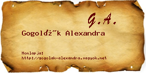 Gogolák Alexandra névjegykártya